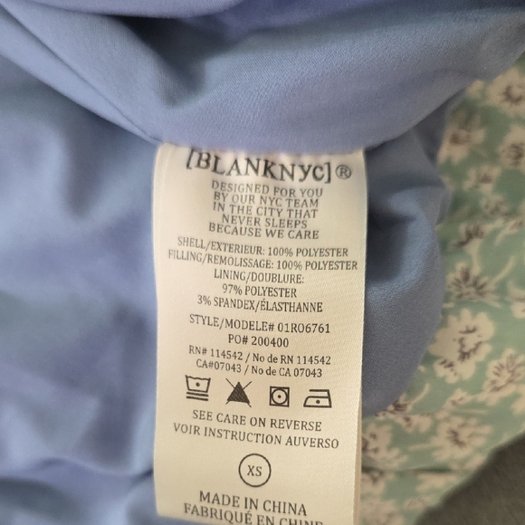 Blank NYC Floral Puff Light Jacket - Blue, Pink, and Gray Size XS - Picture 12 of 15